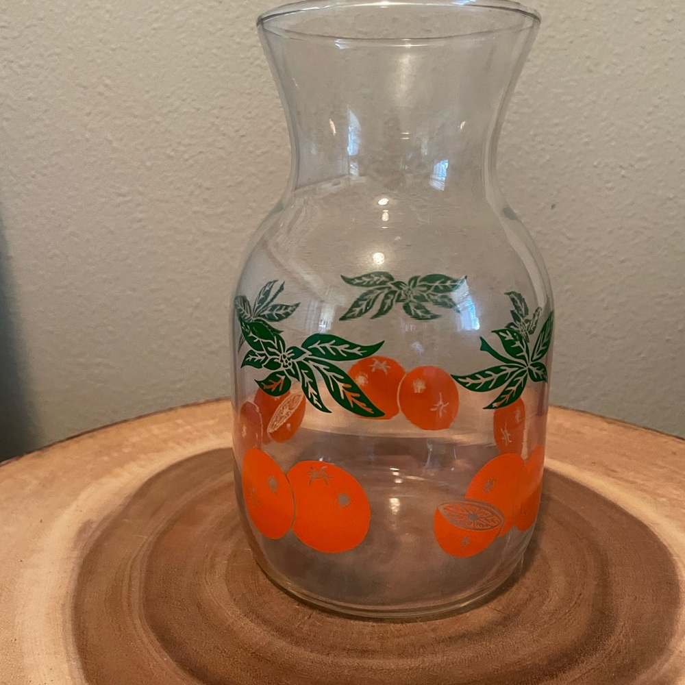 Vtg. Orange Juice Glass Bottle